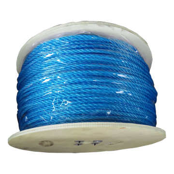 100% new material Anti-uv additive high breaking strength without knot 6mm blue telecom drawing rope for cable ducting